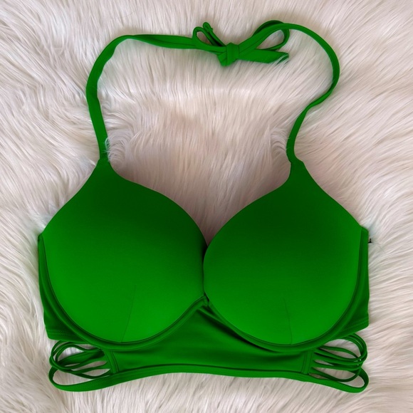 Victoria’s Secret Bombshell Push-Up Long Line Strappy Bikini Top 36DD - Picture 5 of 9